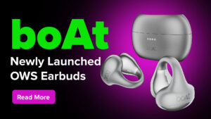 boAt Airdopes Loop OWS clip-on fit earbuds with ergonomic design, ideal for workouts and extended use, featuring 40-hour battery life and Bluetooth 5.3.